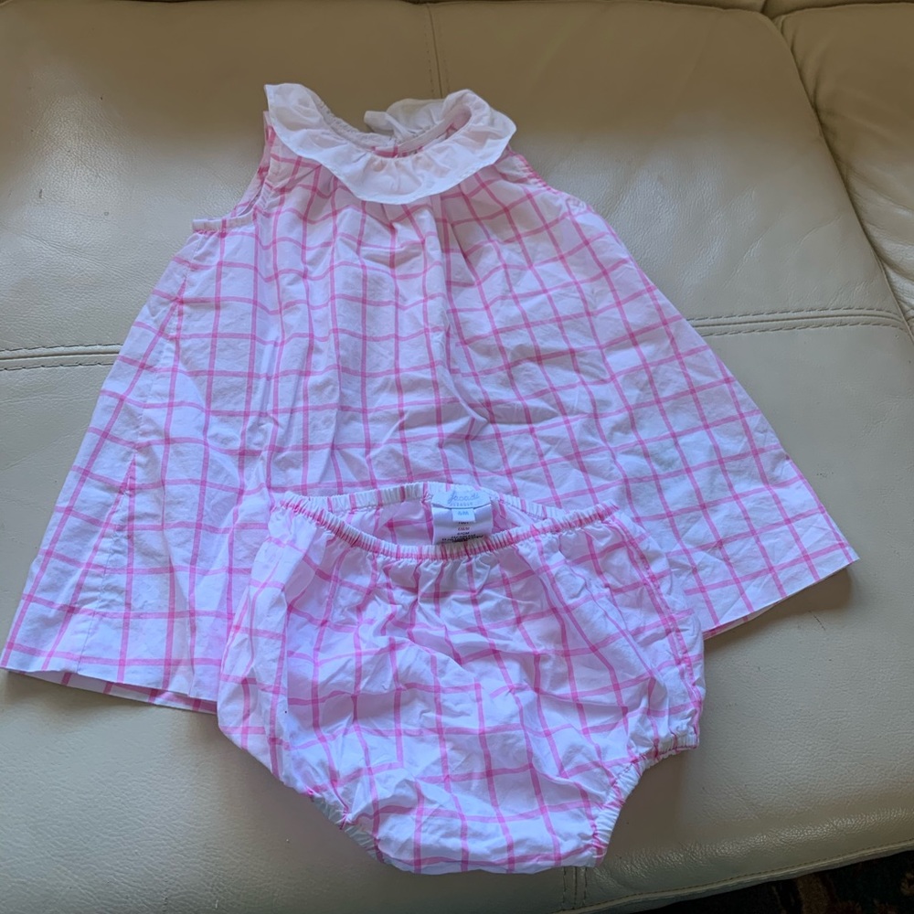 Jacadi pink and white dress